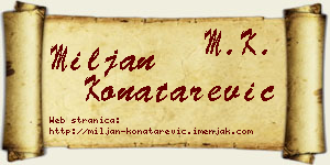 Miljan Konatarević vizit kartica